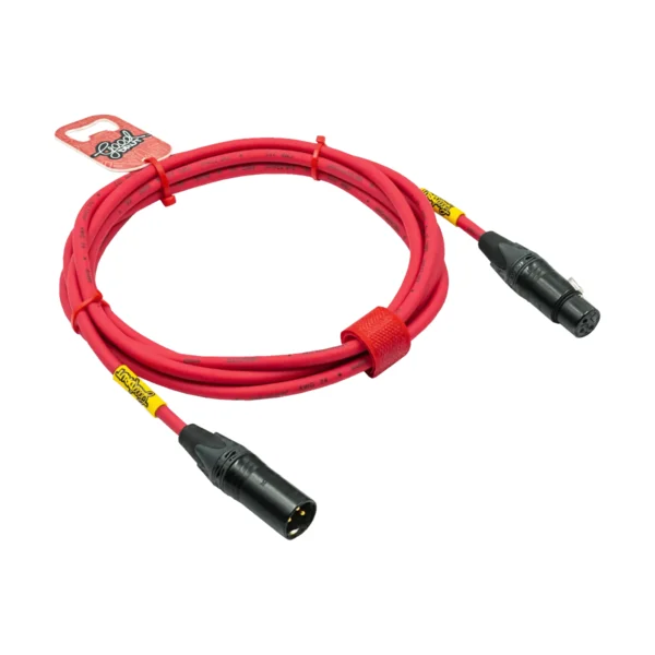 Kabel mikrofonowy XLR-M – XLR-F GoodDrut - malinowy