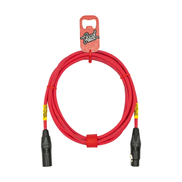 Kabel mikrofonowy XLR-M – XLR-F GoodDrut - malinowy