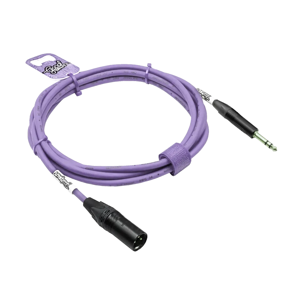 Kabel audio Jack TRS - XLR-M GoodDrut - fioletowy