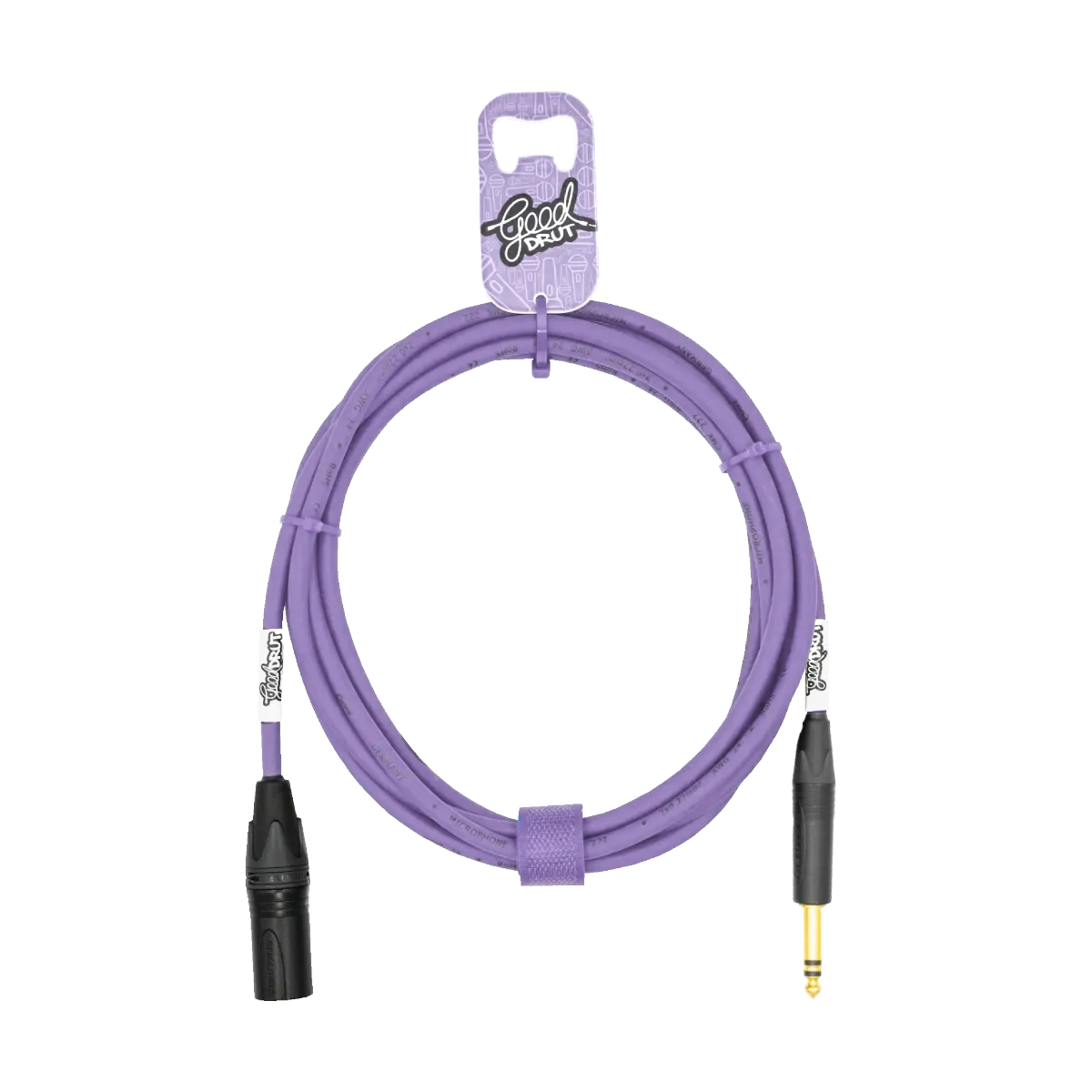 Kabel audio Jack TRS - XLR-M GoodDrut - fioletowy