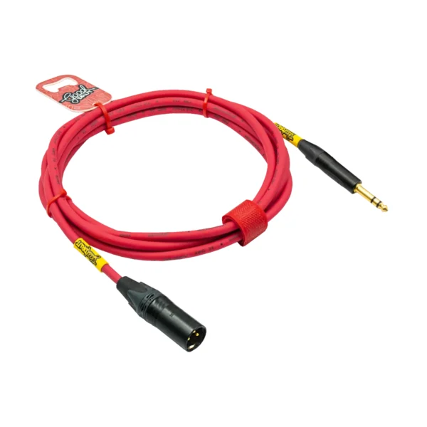 Kabel audio Jack TRS - XLR-M GoodDrut - malinowy